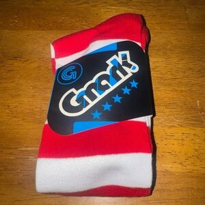 USA American Flag Stars Stripes Socks 4th Of July Crew Socks 1 Pair New With Tag